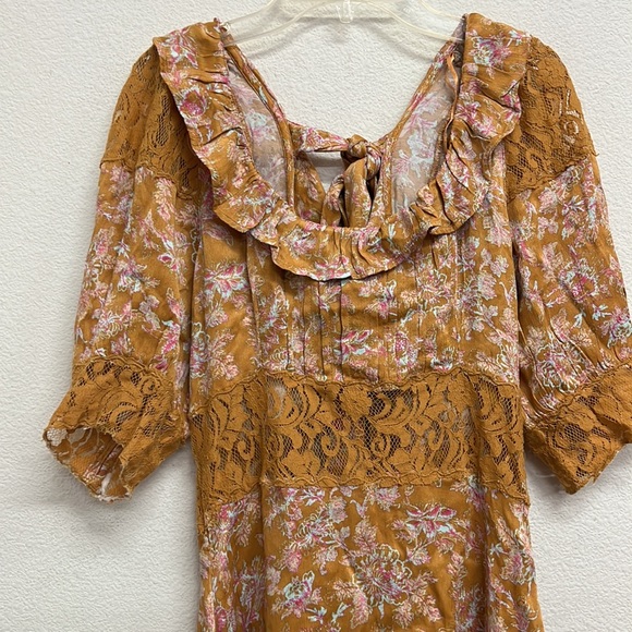 Free People Lucie Mini Dress in Antique Gold - Picture 6 of 16